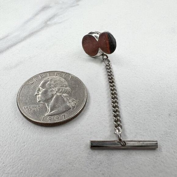 Vintage Silver Tone Infinity Lapel Tie Tack Pin - Picture 2 of 6